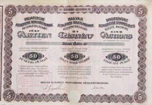 Magyar ltalnos Ingatlanbank Rszvnytrsasg rszvny 5x50 250 peng 1926